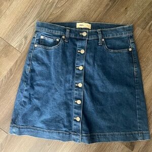 GAP Dark Blue Button-Front Denim Mini Skirt
